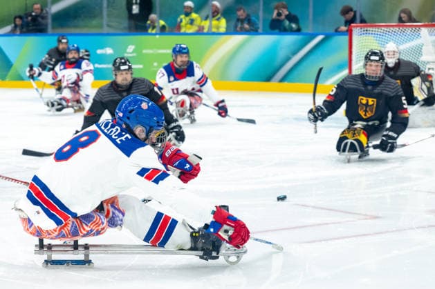 Para Ice hockey, Eishockey - Millano Cortina 2026 Winter Paralympics: Day 3 - GER-USA Para Ice Hockey - Milano Cortina 2026 Winter Paralympics: Day 3 MILANO SANTAGIULIA ICE HOCKEY ARENA MILANO, ITALY - MARCH 9: Preliminary Round - Group A Germany - United States Impressions of Team Para Ice Hockey Germany playing Team USA at March 9 at the Milano Cortina 2026 Winter Paralympics Para Ice Hockey Tournament in the Milano Santagiulia Ice Hockey Arena at day 3. (Photo by RALF KUCKUCK) Copyright 2026 Ralf Kuckuck