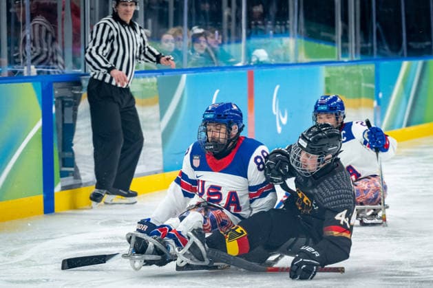 Para Ice hockey, Eishockey - Millano Cortina 2026 Winter Paralympics: Day 3 - GER-USA Para Ice Hockey - Milano Cortina 2026 Winter Paralympics: Day 3 MILANO SANTAGIULIA ICE HOCKEY ARENA MILANO, ITALY - MARCH 9: Preliminary Round - Group A Germany - United States Impressions of Team Para Ice Hockey Germany playing Team USA at March 9 at the Milano Cortina 2026 Winter Paralympics Para Ice Hockey Tournament in the Milano Santagiulia Ice Hockey Arena at day 3. (Photo by RALF KUCKUCK) Copyright 2026 Ralf Kuckuck