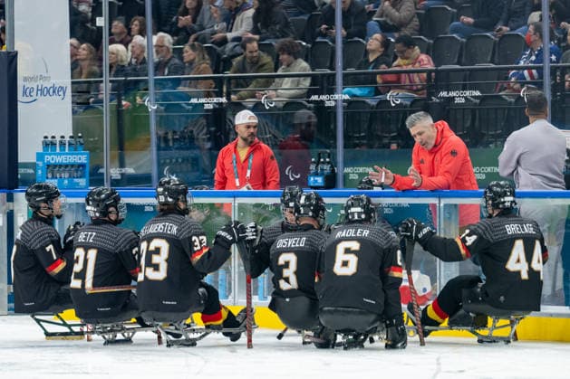 Para Ice hockey, Eishockey - Millano Cortina 2026 Winter Paralympics: Day 3 - GER-USA Para Ice Hockey - Milano Cortina 2026 Winter Paralympics: Day 3 MILANO SANTAGIULIA ICE HOCKEY ARENA MILANO, ITALY - MARCH 9: Preliminary Round - Group A Germany - United States Impressions of Team Para Ice Hockey Germany playing Team USA at March 9 at the Milano Cortina 2026 Winter Paralympics Para Ice Hockey Tournament in the Milano Santagiulia Ice Hockey Arena at day 3. (Photo by RALF KUCKUCK) Copyright 2026 Ralf Kuckuck