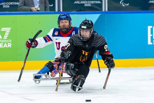 Para Ice hockey, Eishockey - Millano Cortina 2026 Winter Paralympics: Day 3 - GER-USA Para Ice Hockey - Milano Cortina 2026 Winter Paralympics: Day 3 MILANO SANTAGIULIA ICE HOCKEY ARENA MILANO, ITALY - MARCH 9: Preliminary Round - Group A Germany - United States Impressions of Team Para Ice Hockey Germany playing Team USA at March 9 at the Milano Cortina 2026 Winter Paralympics Para Ice Hockey Tournament in the Milano Santagiulia Ice Hockey Arena at day 3. (Photo by RALF KUCKUCK) Copyright 2026 Ralf Kuckuck