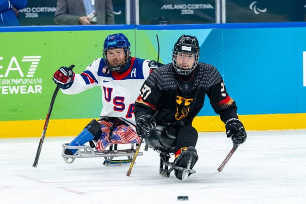 Para Ice hockey, Eishockey - Millano Cortina 2026 Winter Paralympics: Day 3 - GER-USA Para Ice Hockey - Milano Cortina 2026 Winter Paralympics: Day 3 MILANO SANTAGIULIA ICE HOCKEY ARENA MILANO, ITALY - MARCH 9: Preliminary Round - Group A Germany - United States Impressions of Team Para Ice Hockey Germany playing Team USA at March 9 at the Milano Cortina 2026 Winter Paralympics Para Ice Hockey Tournament in the Milano Santagiulia Ice Hockey Arena at day 3. (Photo by RALF KUCKUCK) Copyright 2026 Ralf Kuckuck
