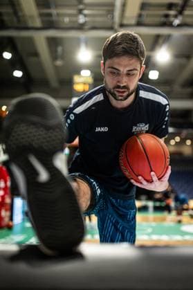 Mateo Seric MLP Academics Heidelberg during warm-up, Vet Concept Gladiators Trier vs MLP Academics Heidelberg, Basketball, easyCredit BBL, Matchday 23, Season 2025 2026, 09 03 2026 Vet Concept Gladiators Trier vs MLP Academics Heidelberg, Basketball, easyCredit BBL, Matchday 23, Season 2025 2026, 09 03 2026 Copyright: xEibner-Pressefoto AlexanderxNeisx EP_ANS