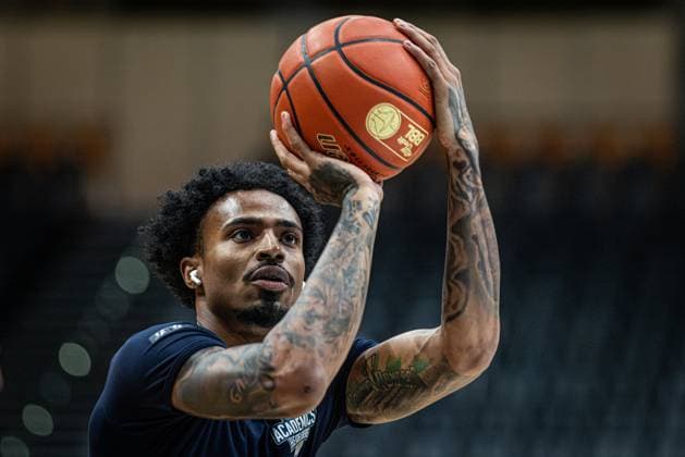 Michael Weathers MLP Academics Heidelberg during warm-up, Vet Concept Gladiators Trier vs MLP Academics Heidelberg, Basketball, easyCredit BBL, Matchday 23, Season 2025 2026, 09 03 2026 Vet Concept Gladiators Trier vs MLP Academics Heidelberg, Basketball, easyCredit BBL, Matchday 23, Season 2025 2026, 09 03 2026 Copyright: xEibner-Pressefoto AlexanderxNeisx EP_ANS