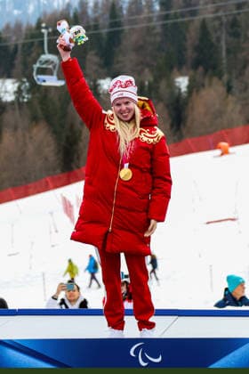 Cortina d Ampezzo, first medal in the women s Super-G alpine skiing for the Russian national ski team at the Milan Cortina 2026 Paralympic Games. Pictured: Varvara Voronchikhina  Copyright: xMauroxUjettox xipa-agency.netx xMauroxUjettox IPA_Agency_IPA72629871