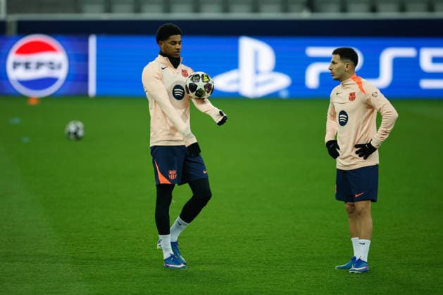 Newcastle United Barcelona Press and Training Marcus Rashford during the Newcastle United Barcelona training session press conference, PK, Pressekonferenz at Newcastle United Training Centre, Benton, UK on 9 March 2026. Benton Newcastle United Training Centre Tyne and Wear UK Editorial use only , Copyright: xCraigxCowanx PSI-23866-0102
