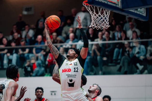 BB 2BL SBB Baskets BBC Bayreuth Cantia Jevon Rahming BBC Bayreuth during the 2025 2026 season in the 2 Barmer Basketball Bundesliga Pro A on matchday 26 between SBB Baskets and BBC Bayreuth at the Wolfgang Lakenmacher Halle on March 9, 2026 in Magdeburg, Sachsen Anhalt, Germany