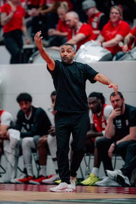 BB 2BL SBB Baskets BBC Bayreuth Coach Achmadschah Zazai SBB Baskets during the 2025 2026 season in the 2 Barmer Basketball Bundesliga Pro A on matchday 26 between SBB Baskets and BBC Bayreuth at the Wolfgang Lakenmacher Halle on March 9, 2026 in Magdeburg, Sachsen Anhalt, Germany