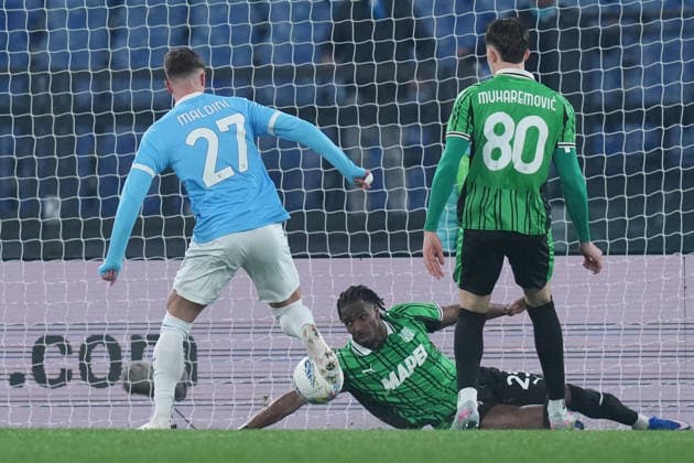 Lazio™s Daniel Maldini gol during the Serie A EniLive soccer match between Lazio and Sassuolo at the Rome s Olympic stadium, Italy - Monday March 09, 2026 - Soccer ( Photo by Alfredo Falcone LaPresse )  Copyright: xAlfredoxFalcone LaPressex