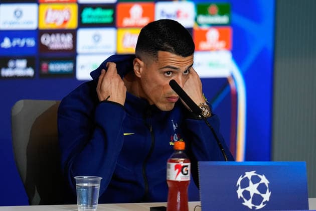 March 9, 2026, Madrid, Madrid, Spain: Pedro Porro of Tottenham Hotspur attends his press conference, PK, Pressekonferenz ahead of their UEFA Champions League 2025 26 match against Atletico de Madrid at Riyadh Air Metropolitano on March 09, 2026, in Madrid, Spain. Madrid Spain - ZUMAa181 20260309_zaa_a181_119 Copyright: xDennisxAgyemanx