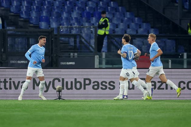 CALCIO - Serie A - SS Lazio vs US Sassuolo Rome, Italy - March 9, 2026: Daniele Maldini of Lazio score the goal and celebrate with the teammates during the Serie A Enilive 2025-2026 football match between S.S. Lazio vs U.S. Sassuolo at Olympic Stadium. Rome Italy  Copyright: xIPAxSport ABACAx