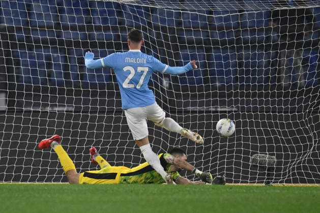 CALCIO - Serie A - SS Lazio vs US Sassuolo Daniel Maldini of S.S. Lazio scores the goal for 1-0 during the 28th matchday of the Serie A championship between S.S. Lazio and U.S. Sassuolo at the Olympic Stadium on March 9, 2026 in Rome, Italy. Rome Italy  Copyright: xIPAxSport ABACAx