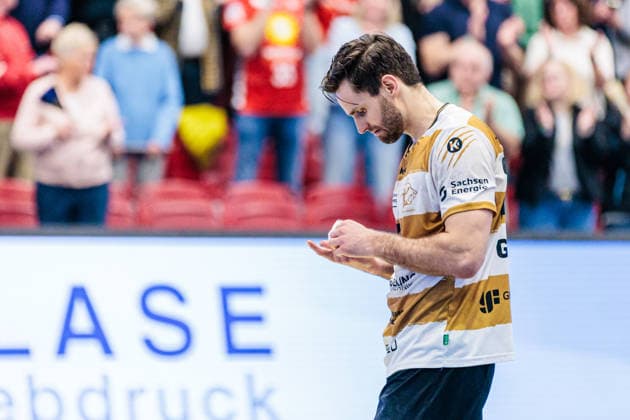Sebastian Gress HC Elbflorenz 2006, 25 is disappointed sad after 34 31 defeat GER, TuS N Luebbecke vs HC Elbflorenz 2006, Handball, 2 Bundesliga, Matchday 23, Season 2025 2026, 09 03 2026 GER, TuS N Luebbecke vs HC Elbflorenz 2006, Handball, 2 Bundesliga, Matchday 23, Season 2025 2026, 09 03 2026 Luebbecke Copyright: xEibner-Pressefoto JanxRollingerx EP_JSK
