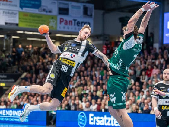 Dominik Solak ThSV Eisenach, 30 throws from the back, Frisch Auf Goeppingen vs ThSV Eisenach, Handball, 1 Bundesliga, Men, Season 2025 2026, 09 03 2026, Frisch Auf Goeppingen vs ThSV Eisenach, Handball, 1 Bundesliga, Men, Season 2025 2026, 09 03 2026 Goeppingen Copyright: xEibner-Pressefoto MichaelxSchmidx EP_MST