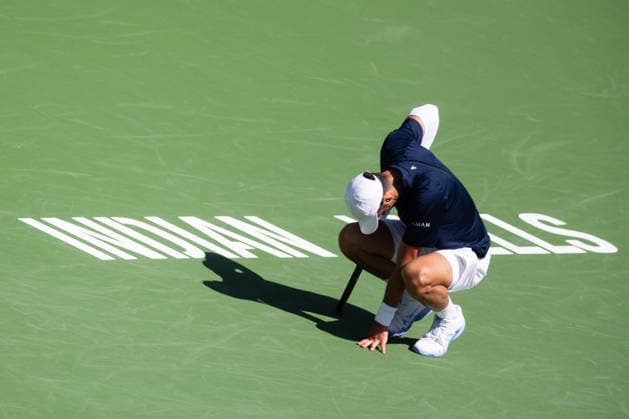 March 9, 2026: Novak Djokovic (SRB) in action against Aleksandar Kovacevic (USA) during their third round match at the BNP Paribas Open on March 9, 2026, held at the Indian Wells Tennis Garden in Indian Wells, California. Indian Wells USA - ZUMAc04_ 20260309_zma_c04_092 Copyright: xMalxTaamx