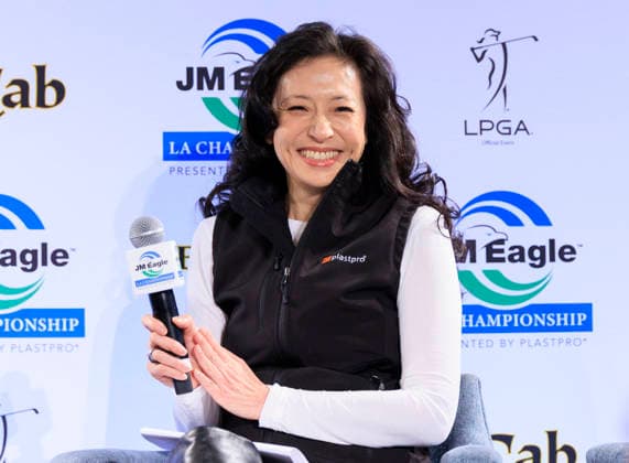 March 9, 2026, Tarzana, California, USA: Founder and CEO of Plastpro, Inc. Shirley Wang during the 2026 JM Eagle LA Championship Media Day on Monday March 9, 2026 at El Caballero Country Club in Tarzana, California. ARIANA RUIZ PI 2026 JM Eagle LA Championship - Media Day  - ZUMAp124 20260309_zaa_p124_001 Copyright: xArianaxRuizx