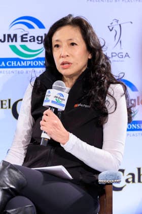 March 9, 2026, Tarzana, California, USA: Founder and CEO of Plastpro, Inc. Shirley Wang during the 2026 JM Eagle LA Championship Media Day on Monday March 9, 2026 at El Caballero Country Club in Tarzana, California. ARIANA RUIZ PI 2026 JM Eagle LA Championship - Media Day  - ZUMAp124 20260309_zaa_p124_004 Copyright: xArianaxRuizx