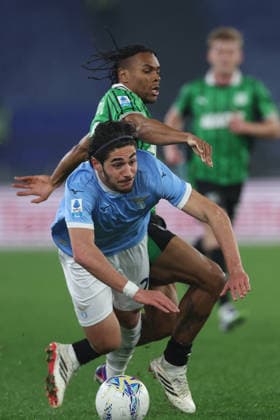 CALCIO - Serie A - SS Lazio vs US Sassuolo Rome, Italy - March 9, 2026: Matteo Cancellieri of Lazio , Armand Lauriente of Sassuolo seen in action during the Serie A Enilive 2025-2026 football match between S.S. Lazio vs U.S. Sassuolo at Olympic Stadium. Rome Italy  Copyright: xIPAxSport ABACAx