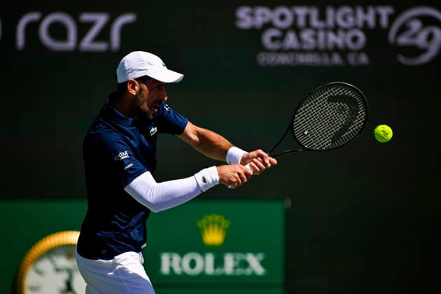 Tennis 2026: BNP Paribas Open MAR 09 March 09, 2026 Novak Djokovic (SRB) returns a shot against Aleksandar Kovacevic during their second round match at the BNP Paribas Open held at the Indian Wells Tennis Garden in Indian Wells, California. California. Mandatory Photo Credit : Charles Baus CSM (Credit Image: Â Charles Baus Cal Media) Indian Wells Ca United States of America EDITORIAL USE ONLY Copyright: xx ZUMA-20260309_zma_c04_170.jpg CharlesxBausx csmphotothree478957