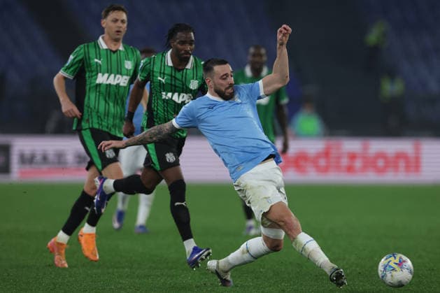 CALCIO - Serie A - SS Lazio vs US Sassuolo Rome, Italy - March 9, 2026: Mario Gila of Lazio , Nemanja Matic of Sassuolo seen in action during the Serie A Enilive 2025-2026 football match between S.S. Lazio vs U.S. Sassuolo at Olympic Stadium. Rome Italy  Copyright: xIPAxSport ABACAx