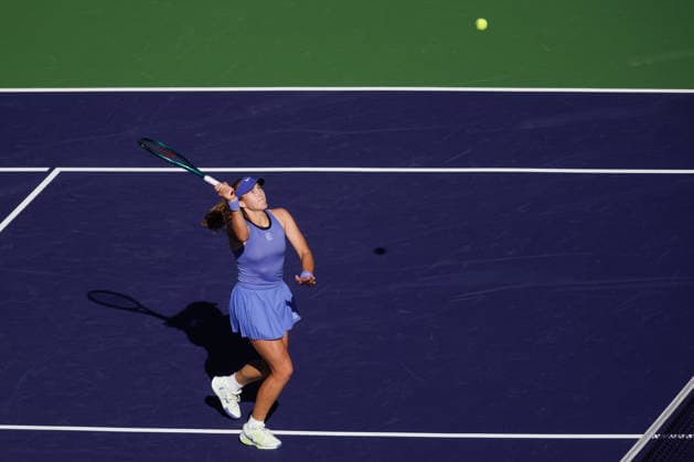 March 9, 2026: Mirra Andreeva in action against Katerina Siniakova (CZE) during their third round match at the BNP Paribas Open on March 9, 2026, held at the Indian Wells Tennis Garden in Indian Wells, California. Tennis 2026: BNP Paribas Open, March 9, 2026  - ZUMAc04_ 20260309_zma_c04_184 Copyright: xMalxTaamx