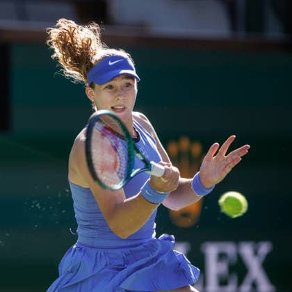 March 9, 2026: Mirra Andreeva in action against Katerina Siniakova (CZE) during their third round match at the BNP Paribas Open on March 9, 2026, held at the Indian Wells Tennis Garden in Indian Wells, California. Indian Wells USA - ZUMAc04_ 20260309_zma_c04_189 Copyright: xMalxTaamx