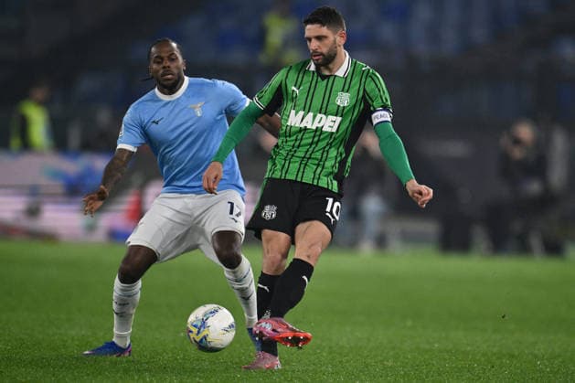 CALCIO - Serie A - SS Lazio vs US Sassuolo Nuno Tavares of S.S. Lazio and Domenico Berardi of U.S. Sassuolo are in action during the 28th matchday of the Serie A championship between S.S. Lazio and U.S. Sassuolo at the Olympic Stadium on March 9, 2026 in Rome, Italy. Rome Italy  Copyright: xIPAxSport ABACAx