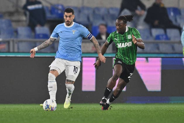 CALCIO - Serie A - SS Lazio vs US Sassuolo Mattia Zaccagni of S.S. Lazio and Woyo Coulibaly of U.S. Sassuolo are in action during the 28th matchday of the Serie A championship between S.S. Lazio and U.S. Sassuolo at the Olympic Stadium on March 9, 2026 in Rome, Italy. Rome Italy  Copyright: xIPAxSport ABACAx