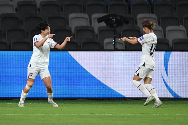 SOCCER ASIAN CUP INDIA TAIWAN, Su Yu-hsuan of Taiwan celebrates after scoring a goal with Chen Jin-wen of Taiwan during the AFC Women™s Asian Cup Group C match between India and Taiwan at CommBank Stadium in Sydney, Tuesday, March 10, 2026. ( NO ARCHIVING, EDITORIAL USE ONLY SYDNEY NEW SOUTH WALES AUSTRALIA  Copyright: xDEANxLEWINSx 20260310199789102621