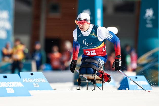 ITALY, TESERO - MARCH 10, 2026: Ivan Golubkov of Russia competes in a men s para cross-country skiing sitting sprint at Tesero Cross-Country Stadium during the 2026 Winter Paralympic Games 2026 Winter Paralympics: Para Cross-Country Skiing  - ZUMAt113 20260310_zaa_t113_025 Copyright: xMikhailxTereshchenkox