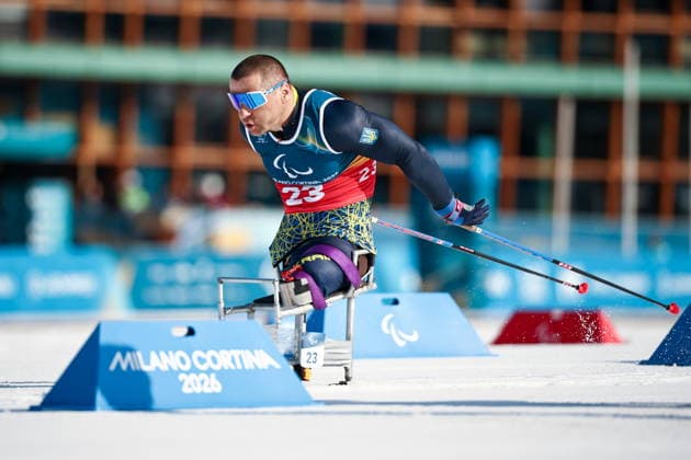 ITALY, TESERO - MARCH 10, 2026: Pavlo Bal of Ukraine competes in a men s para cross-country skiing sitting sprint at Tesero Cross-Country Stadium during the 2026 Winter Paralympic Games 2026 Winter Paralympics: Para Cross-Country Skiing  - ZUMAt113 20260310_zaa_t113_034 Copyright: xMikhailxTereshchenkox
