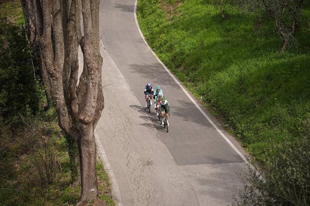 The pack rides during the 206-kilometer Stage 2 of the Tirreno-Adriatico cycling race from Camaiore to San Gimignano - Italy - Tuesday, March 10, 2026. - cycling .  Copyright: xMarcoxAlpozzix