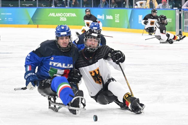 Para Ice hockey, Eishockey - Millano Cortina 2026 Winter Paralympics: Day 4 Para Ice Hockey - Milano Cortina 2026 Winter Paralympics: Day 4 MILANO SANTAGIULIA ICE HOCKEY ARENA MILANO, ITALY - MARCH 10: Preliminary Round - Group A Italy - Germany SCHRADER Felix (No. 97, Athlet, Forward, 01.03.1997, Club Hannover Ice Lions) Impressions of Team Para Ice Hockey Germany playing Team ITA at March 10 at the Milano Cortina 2026 Winter Paralympics Para Ice Hockey Tournament in the Milano Santagiulia Ice Hockey Arena at day 4. (Photo by RALF KUCKUCK) Copyright 2026 Ralf Kuckuck Milano Milano Santagiulia Ice Hockey Arena Italy
