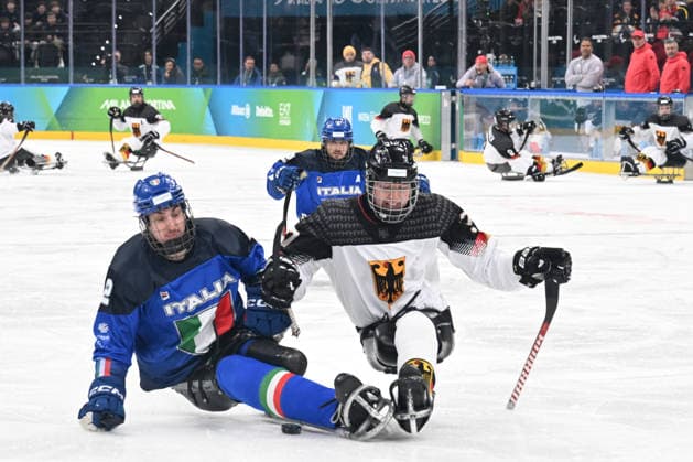 Para Ice hockey, Eishockey - Millano Cortina 2026 Winter Paralympics: Day 4 Para Ice Hockey - Milano Cortina 2026 Winter Paralympics: Day 4 MILANO SANTAGIULIA ICE HOCKEY ARENA MILANO, ITALY - MARCH 10: Preliminary Round - Group A Italy - Germany SCHRADER Felix (No. 97, Athlet, Forward, 01.03.1997, Club Hannover Ice Lions) Impressions of Team Para Ice Hockey Germany playing Team ITA at March 10 at the Milano Cortina 2026 Winter Paralympics Para Ice Hockey Tournament in the Milano Santagiulia Ice Hockey Arena at day 4. (Photo by RALF KUCKUCK) Copyright 2026 Ralf Kuckuck Milano Milano Santagiulia Ice Hockey Arena Italy