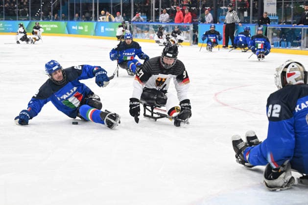 Para Ice hockey, Eishockey - Millano Cortina 2026 Winter Paralympics: Day 4 Para Ice Hockey - Milano Cortina 2026 Winter Paralympics: Day 4 MILANO SANTAGIULIA ICE HOCKEY ARENA MILANO, ITALY - MARCH 10: Preliminary Round - Group A Italy - Germany SCHRADER Felix (No. 97, Athlet, Forward, 01.03.1997, Club Hannover Ice Lions) Impressions of Team Para Ice Hockey Germany playing Team ITA at March 10 at the Milano Cortina 2026 Winter Paralympics Para Ice Hockey Tournament in the Milano Santagiulia Ice Hockey Arena at day 4. (Photo by RALF KUCKUCK) Copyright 2026 Ralf Kuckuck Milano Milano Santagiulia Ice Hockey Arena Italy