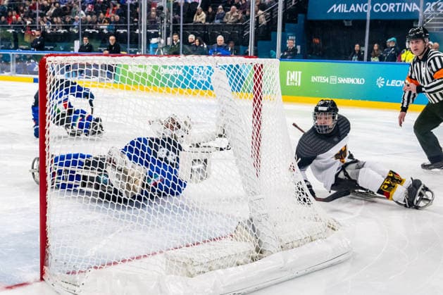Para Ice hockey, Eishockey - Millano Cortina 2026 Winter Paralympics: Day 4 Para Ice Hockey - Milano Cortina 2026 Winter Paralympics: Day 4 MILANO SANTAGIULIA ICE HOCKEY ARENA BUSSMANN Jano (No. 14, Athlet, Forward, 09.03.2007, Club Wiehl Penguins) scores the first goal for team Germany MILANO, ITALY - MARCH 10: Preliminary Round - Group A Italy - Germany Impressions of Team Para Ice Hockey Germany playing Team ITA at March 10 at the Milano Cortina 2026 Winter Paralympics Para Ice Hockey Tournament in the Milano Santagiulia Ice Hockey Arena at day 4. (Photo by RALF KUCKUCK) Copyright 2026 Ralf Kuckuck