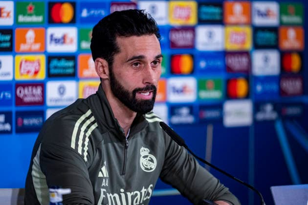 Real Madrid CF Training Session And press conference, PK, Pressekonferenz - UEFA Champions League 2025 26 Round of 16 First Leg MADRID, SPAIN - MARCH 10: Alvaro Arbeloa, head coach of Real Madrid, speaks during the Training Session and Press Conference ahead of the UEFA Champions League 2025 26 Round of 16 First Leg against Manchester City FC at Ciudad Real Madrid on March 10, 2026 in Madrid, Spain. (Photo by Alberto Gardin Eurasia Images Getty Images) Madrid Estadio Santiago Bernabeu Spain Copyright: xEurasiaxSportxImagesx ag6_rea_mad_press_10Mar2026_md_0549
