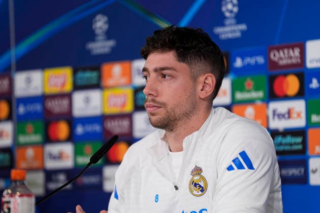 March 10, 2026, Valdebebas, Madrid, Spain: Federico Valverde attends his press conference, PK, Pressekonferenz during the training day of Real Madrid ahead the UEFA Champions League 2025 26, Round of 16 first leg, football match against Manchester City at Ciudad Deportiva Real Madrid on March 10, 2026, in Valdebebas, Madrid, Spain. Real Madrid Training And Press Conference - UEFA Champions League 2025 26 Round Of 16 First Leg - ZUMAa181 20260310_zaa_a181_015 Copyright: xOscarxJ.xBarrosox