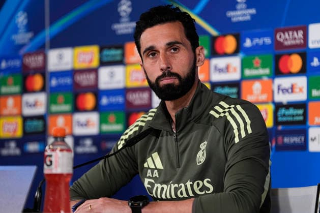 March 10, 2026, Valdebebas, Madrid, Spain: Alvaro Arbeloa attends his press conference, PK, Pressekonferenz during the training day of Real Madrid ahead the UEFA Champions League 2025 26, Round of 16 first leg, football match against Manchester City at Ciudad Deportiva Real Madrid on March 10, 2026, in Valdebebas, Madrid, Spain. Real Madrid Training And Press Conference - UEFA Champions League 2025 26 Round Of 16 First Leg  - ZUMAa181 20260310_zaa_a181_023 Copyright: xOscarxJ.xBarrosox