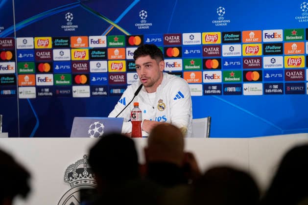 March 10, 2026, Valdebebas, Madrid, Spain: Federico Valverde attends his press conference, PK, Pressekonferenz during the training day of Real Madrid ahead the UEFA Champions League 2025 26, Round of 16 first leg, football match against Manchester City at Ciudad Deportiva Real Madrid on March 10, 2026, in Valdebebas, Madrid, Spain. Real Madrid Training And Press Conference - UEFA Champions League 2025 26 Round Of 16 First Leg  - ZUMAa181 20260310_zaa_a181_024 Copyright: xOscarxJ.xBarrosox