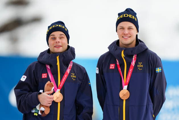 VAL DI FIEMME, ITALY 20260310 Sweden s Zebastian Modin with his guide Emil Talsi takes bronze in the men s cross-country skiing sprint, classic style, at the Tesero Cross-Country Skiing Stadium in Val di Fiemme, Italy. *** The image is included in the SPORTS PACKAGE. For others PAYMENT IMAGE *** VAL DI FIEMME ITALY x10500x *** VAL DI FIEMME, ITALY 20260310 Sweden s Zebastian Modin with his guide Emil Talsi takes bronze in the men s cross country skiing sprint, classic style, at the Tesero Cross Country Skiing Stadium in Val di Fiemme, Italy The image is included in the SPORTS PACKAGE For others PAYMENT IMAGE VAL DI FIEMME ITALY x10500x  Copyright: xOscarxOlsson ParasportxSverigex TTx PARALYMPICS 2026 CROSS-COUNTRY SKIING
