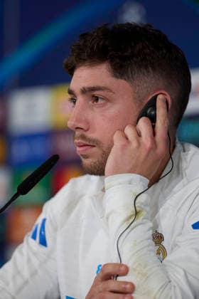 March 10, 2026, Madrid, Spain: Federico Valverde of Real Madrid CF attends a press conference, PK, Pressekonferenz during the training session at Ciudad Real Madrid, on the eve of the UEFA Champions League 2025 2026 Round of 16 first leg football match between Real Madrid CF and Manchester City. Real Madrid CF Training Session And Press Conference In Spain - 10 Mar 2026  - ZUMAs197 20260310_aaa_s197_032 Copyright: xFedericoxTitonex