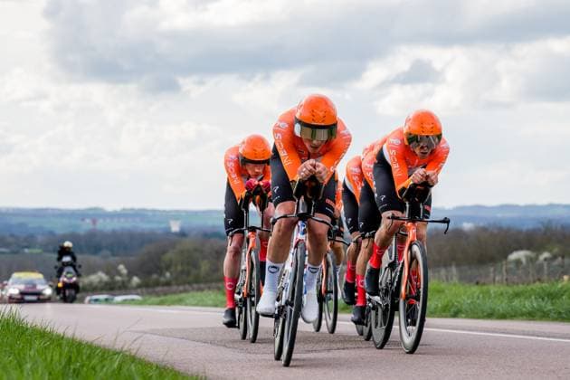 INEOS Grenadiers riders pictured in action during the third stage of 84th edition of the Paris-Nice cycling race, a team time trial from Cosne-Cours-sur-Loire to Pouilly-sur-Loire (23,5 km), on Tuesday 10 March 2026. DAVIDxPINTENS  x167061359x