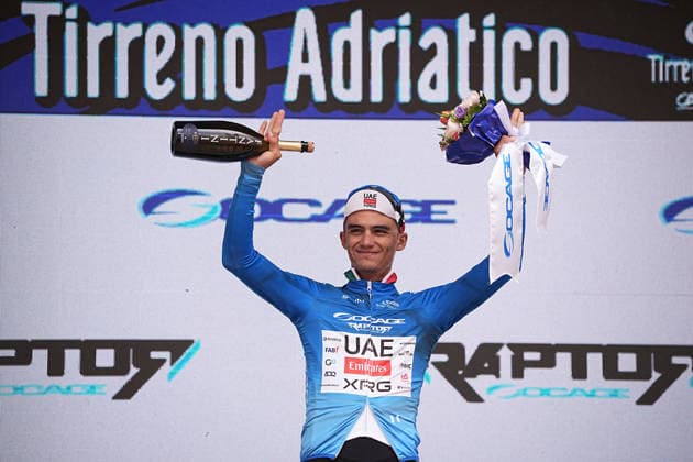 Blue Jersey Del Toro Romero Isaac Of Uae Team Emirates Xrg during the 206-kilometer Stage 2 of the Tirreno-Adriatico cycling race from Camaiore to San Gimignano - Italy - Tuesday, March 10, 2026. - cycling .  Copyright: xMarcoxAlpozzi LaPressex
