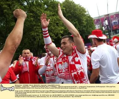 Football, EURO 2012, Polish fans during the opening match
