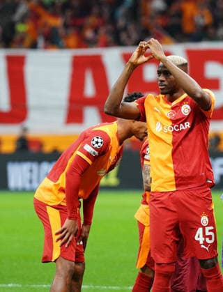 NBUL, TURKEY - MARCH 10: Victor Osimhen of Galatasaray reacts during the UEFA Champions League 2025 26 Round of 16 First Leg match between Galatasaray SK and Liverpool FC at Ali Sami Yen Spor Kompleksi on March 10, 2026 in Istanbul, Turkey. Istanbul Turkey Copyright: xSeskimphotox GSaray-Liverpool-100326 (10)