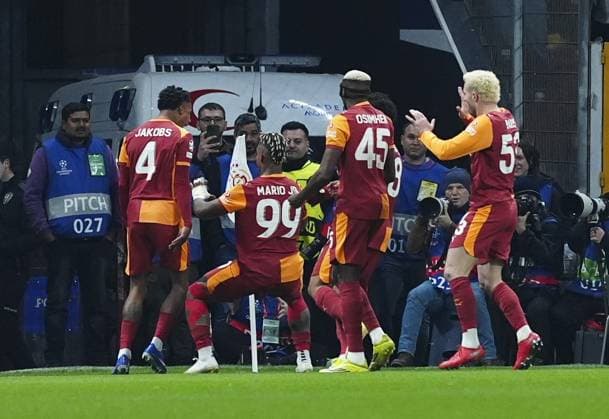 Galatasaray v Liverpool - UEFA Champions League ISTANBUL, TURKIYE - MARCH 10: Galatasaray’s players celebrate after scoring a goal during the UEFA Champions League round of 16 play-off first leg match between Galatasaray and Liverpool at RAMS Park in Istanbul, Turkiye, on March 10, 2026. Bunyamin Celik Anadolu Istanbul Turkey. Editorial use only. Please get in touch for any other usage.  Copyright: x2026xAnadoluxBunyaminxCelikx