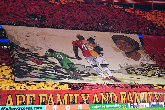 Galatasaray v Liverpool - UEFA Champions League ISTANBUL, TURKIYE - MARCH 10: Galatasaray fans coreography dedicated to Victor Osimhen of Galatasaray ahead of the UEFA Champions League round of 16 play-off first leg match between Galatasaray and Liverpool at RAMS Park in Istanbul, Turkiye, on March 10, 2026. Abdulhamid Hosbas Anadolu Istanbul Turkey. Editorial use only. Please get in touch for any other usage.  Copyright: x2026xAnadoluxAbdulhamidxHosbasx