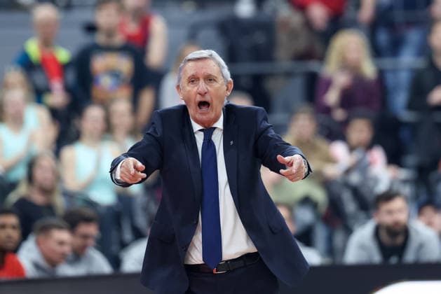 Svetislav Pesic FC Bayern Basketball, Head Coach gesticulates, GER, FC Bayern Basketball vs Basketball Loewen Braunschweig, Basketball, easycredit Basketball Bundesliga, 25 Matchday, Season 2025 2026, 10 03 2026, GER, FC Bayern Basketball vs Basketball Loewen Braunschweig, Basketball, easycredit Basketball Bundesliga, 25 Matchday, Season 2025 2026, 10 03 2026 Munich Copyright: xEibner-Pressefoto JennixMaulx EP_JML
