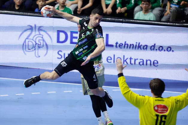 RK Nexe v Recken v TSV Hannover-Burgdorf - EHF European League Men 2025 2026 NASICE, CROATIA - MARCH 10: Aleksandar Bakic of RK Nexe in action during the EHF European League Men 2025 2026 match between RK Nexe and Recken - TSV Hannover-Burgdorf at Sports Hall King Tomislav on March 10, 2026 in Nasice, Croatia.  DavorxJavorovic PIXSELL