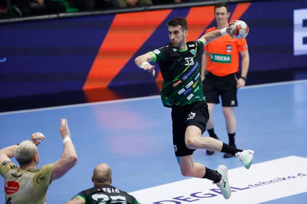 RK Nexe v Recken v TSV Hannover-Burgdorf - EHF European League Men 2025 2026 NASICE, CROATIA - MARCH 10: Aleksandar Cenic of RK Nexe in action during the EHF European League Men 2025 2026 match between RK Nexe and Recken - TSV Hannover-Burgdorf at Sports Hall King Tomislav on March 10, 2026 in Nasice, Croatia.  DavorxJavorovic PIXSELL